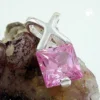Anhänger 13x6x4mm mit pink Zirkonia facettiert 925 Silber Silberanhänger Damen