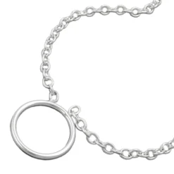 Ankerkette Collier Halskette Charmeinhänger, echtes Silber 925, 38cm