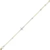 Armband Ankerkette Anhänger Kreuz 39 Diamanten 0.33Ct 750 Gold 21cm