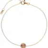 Armband Ankerkette mit Turmalin-Cabochon 16 Diamanten 0.05Ct 585 Rotgold