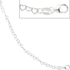 Armband Armkettchen, Herzen Herzchen, 925 Silber, 14.5 cm, Kinder