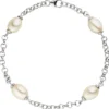 Armband Armkette Armschmuck Süßwasser Perlen 925 Silber Damen, 19cm