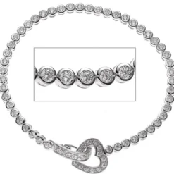 Armband Armkette aus 925 Silber mit Zirkonia weiß Armschmuck, 19cm