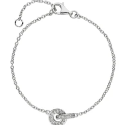 Armband Armkette aus 925 Silber rhodiniert 20 Zirkonia weiß 17-20cm Armschmuck