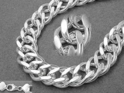 Armband Armkette Doppelpanzer aus Echt Silber 925, 21cm