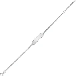 Armband Armkette Identbändchen Rundankerkette 585 Gold Weißgold 14cm