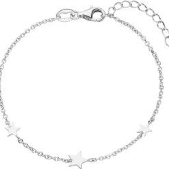 Armband Armkette mit 3 Anhängern Sterne aus 925 Sterling Silber 16-19cm