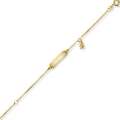 Armband Armkette mit Bärchen 585 Gelbgold 14-16cm Identbändchen für Kinder