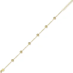 ArmbandArmkette mit 6 Herzen aus 585 Gold Gelbgold 21cm Armschmuck