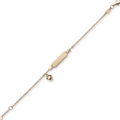 Armband Armkette mit Herz 585 Gold Rotgold 16cm Identbändchen für Kinder