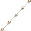 Armband Armkette mit Zwischen-Elementen 585 Gold Weißgold Rotgold bicolor 19cm