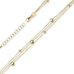 Armband Armkette 3-reihig mit Elementen 585 Gold Gelbgold 21cm