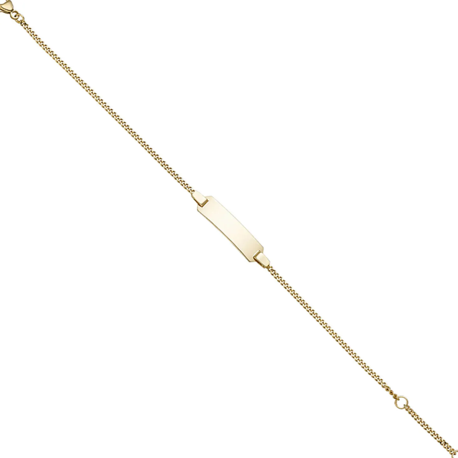 Armband Armkette Schildband mit 1,7mm Panzerkette aus 333 Gold Gelbgold, 18cm