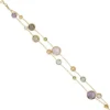 Armband Armkette verschiedene Edelsteine Multicolor 585 Gold Gelbgold 19cm