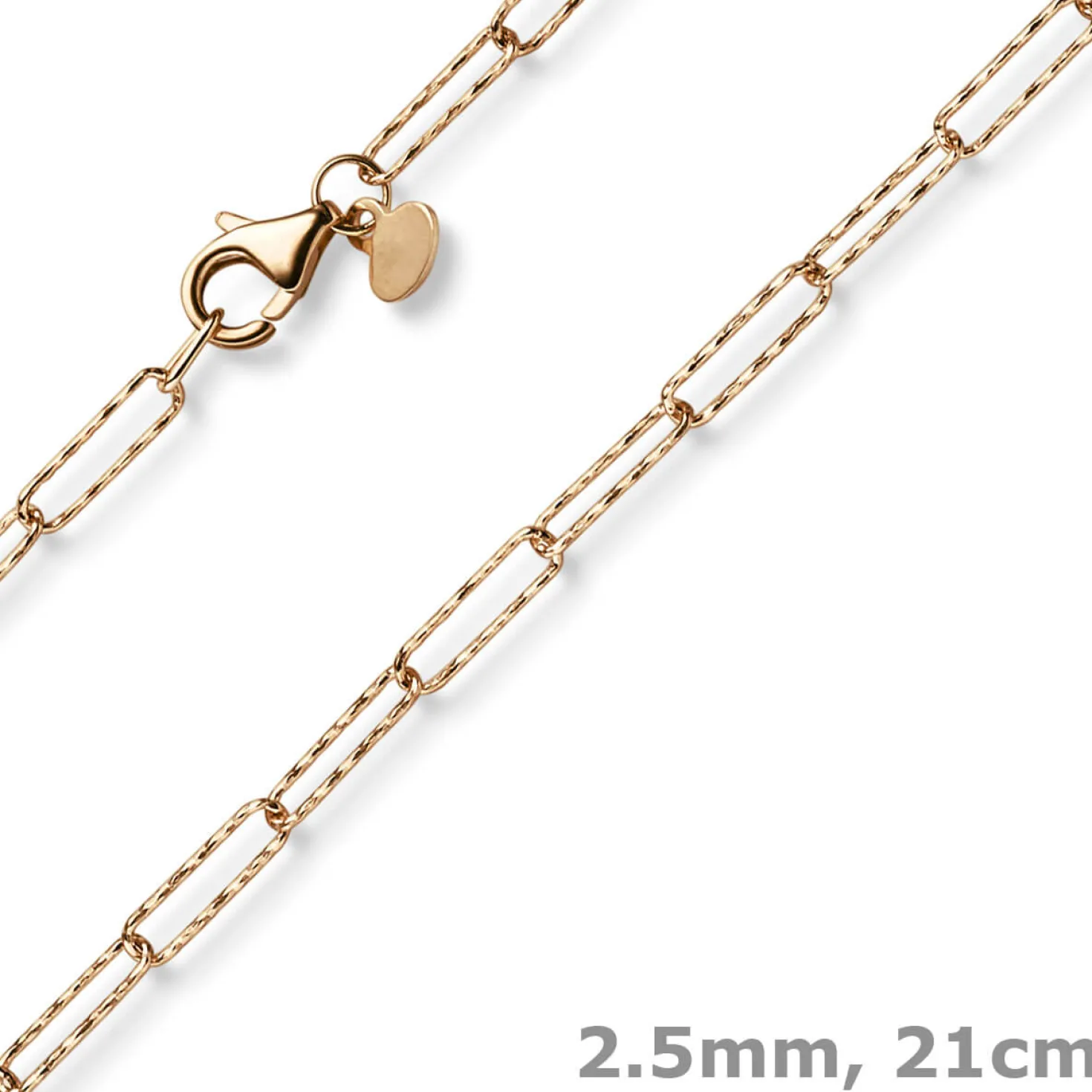 Armband Armkette Weit-Ankerkette aus 585 Gold Rotgold strukturiert 21cm
