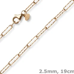 Armband Armkette Weit-Ankerkette aus 585 Gold Rotgold strukturiert 19cm