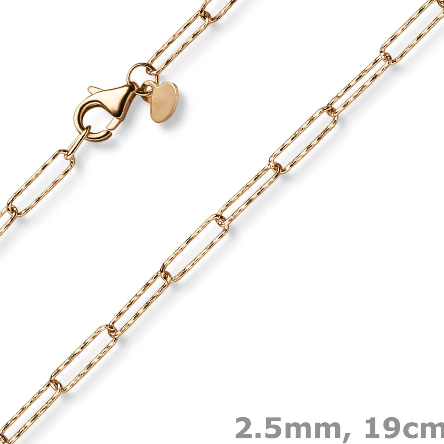 Armband Armkette Weit-Ankerkette aus 585 Gold Rotgold strukturiert 19cm