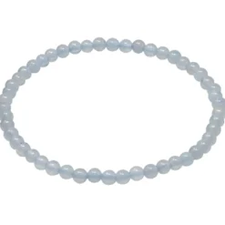 Armband Armschmuck aus Edelstein Aquamarin hellblau Ø 4mm endlos dehnbar 18,5cm