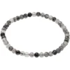 Armband Armschmuck aus Turmalinquarz grau-schwarz Ø4mm endlos dehnbar 18,5cm
