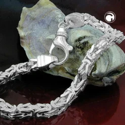 Armband aus echtem 925 Silber, Unisex, Massiv, Länge 21cm
