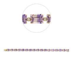 Armband aus 750 Gelbgold 17 Ametrine 24,5ct gelb-lila 17 Brillanten 0,3ct TW-SI