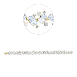 Armband aus 750 Gelbgold 68 Aquamarine 20,1ct blau 6 Brillanten 0,34ct TW-SI