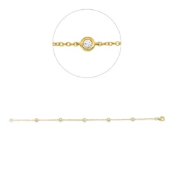 Armband aus 750 Gelbgold 5 Brillanten 0,25ct TW-VSI/SI B:3,9mm L:17,8cm