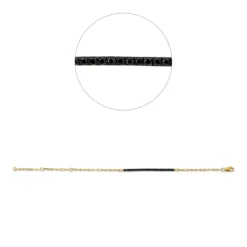 Armband aus 750 Gelbgold 24 Brillanten 0,39ct schwarz B:1,9mm L:17,8cm