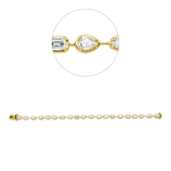Armband aus 585 Gelbgold 20 Diamanten 6,3ct TW-VSI/SI B:4,8mm L:17,8cm 4er-Krappe