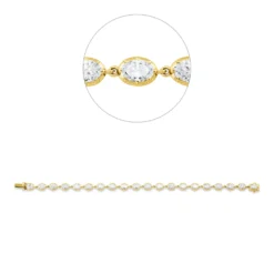 Armband aus 750 Gelbgold 20 Diamanten Oval-Schliff 6,33ct F-VSI/SI L:18cm