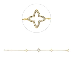 Armband aus 750 Gelbgold 24 Diamanten 0,05ct TW-SI 8 Diamanten 0,01ct TW-SI