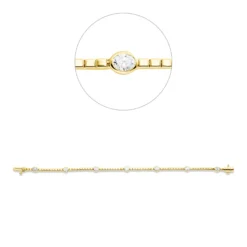 Armband aus 750 Gelbgold 7 Diamanten Oval-Schliff 1,29ct TW-SI B:4,2mm L:18cm Zarge