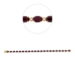 Armband aus 750 Gelbgold 21 Rubine 11,74ct rot 21 Brillanten 0,39ct TW-SI