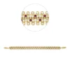 Armband aus 585 Gelbgold 48 Rubine 0,97ct rot 168 Diamanten 2,15ct TW-SI