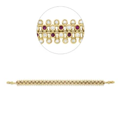 Armband aus 585 Gelbgold 48 Rubine 0,97ct rot 168 Diamanten 2,15ct TW-SI