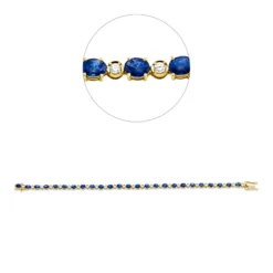 Armband aus 750 Gelbgold 25 Saphire 7,45ct blau 25 Brillanten 0,51ct F-VSI/SI