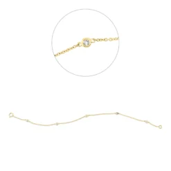 Armband aus 750 Gold Gelbgold 5 Brillanten 0,14ct W-SI L:17,5cm Zarge