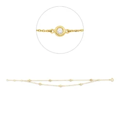 Armband aus 750 Gold Gelbgold 7 Brillanten 0,2ct W-SI L:18cm