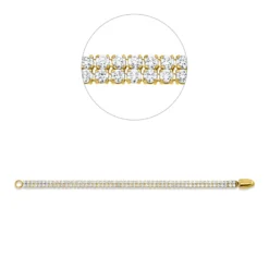 Armband aus 750 Gold Gelbgold 108 Brillanten 7,47ct F-SI B:5,3mm L:17,8cm