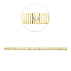Armband aus 750 Gold Gelbgold 7 Brillanten 0,85ct TW-SI B:7,1mm L:18,2cm Zarge