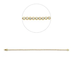 Armband aus 750 Gold Gelbgold 63 Brillanten 2,1ct W-SI B:2,8mm L:17,5cm