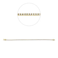 Armband aus 750 Gold Gelbgold 96 Brillanten 1,01ct TW-SI L:17,8cm 4er-Krappe