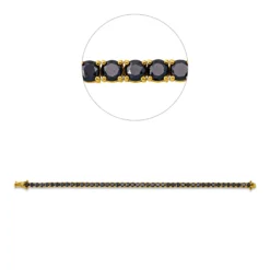 Armband aus 750 Gold Gelbgold 45 Brillanten 10,2ct schwarz L:18,5cm