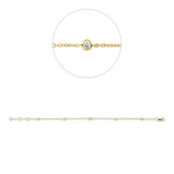Armband aus 750 Gold Gelbgold 5 Brillanten 0,15ct TW-SI L:18cm