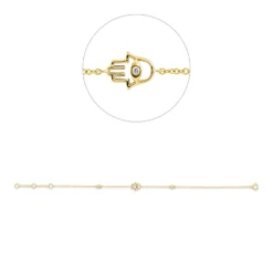 Armband aus 750 Gold Gelbgold 3 Brillanten 0,03ct TTLB-SI B:10,6mm L:18cm