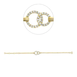 Armband aus 750 Gold Gelbgold 28 Brillanten 0,24ct W-SI B:22mm L:18cm