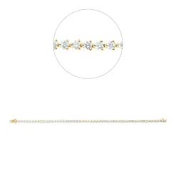 Armband aus 750 Gold Gelbgold 54 Brillanten 3,08ct TW-VSI/SI L:17cm 3er-Krappe
