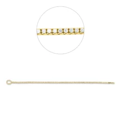 Armband aus 750 Gold Gelbgold 100 Diamanten 1,87ct TW-SI B:6,2mm L:19cm