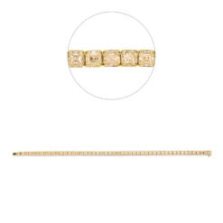 Armband aus 750 Gold Gelbgold 50 Diamanten 10,88ct B:3,4mm L:18cm 4er-Krappe