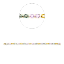 Armband aus 750 Gold Gelbgold 38 Saphire 8,4ct mehrfarbig L:17,2cm 4er-Krappe